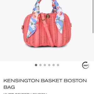 Kurt Geiger Pink Kensington Basket Boston Bag